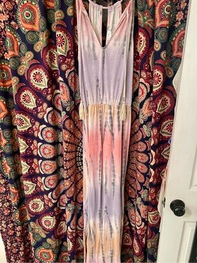 VENUS Lavender Pink Ombre Tie-Dye Maxi Dress